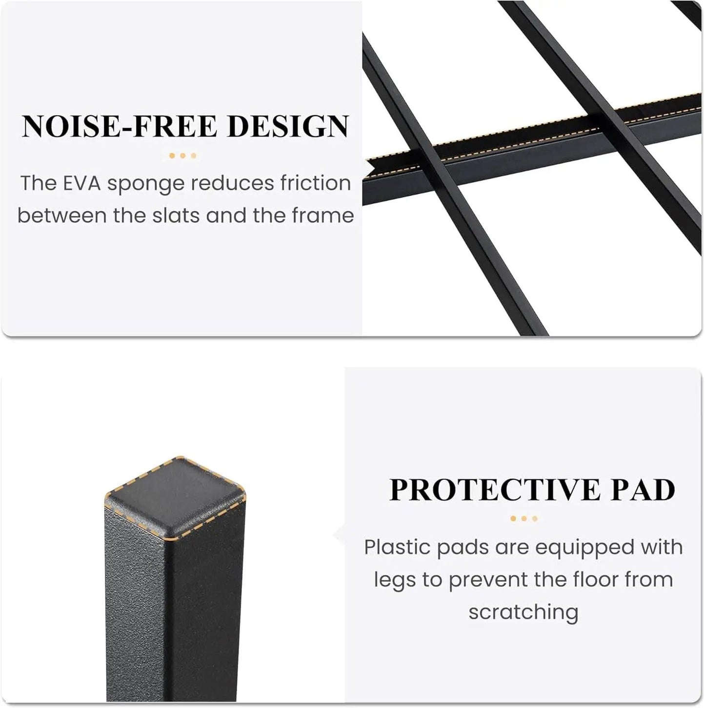 Queen Metal Platform Bed Frame With Storage Black Oak from PriceLows™