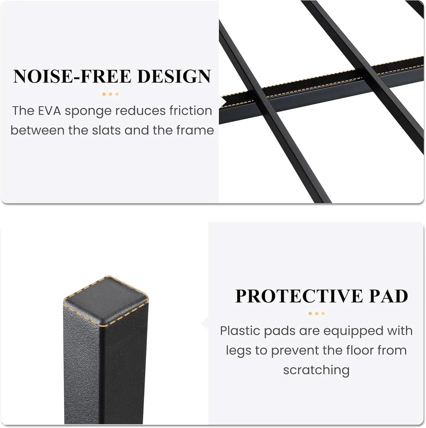 Queen Metal Platform Bed Frame With Storage Black Oak from PriceLows™