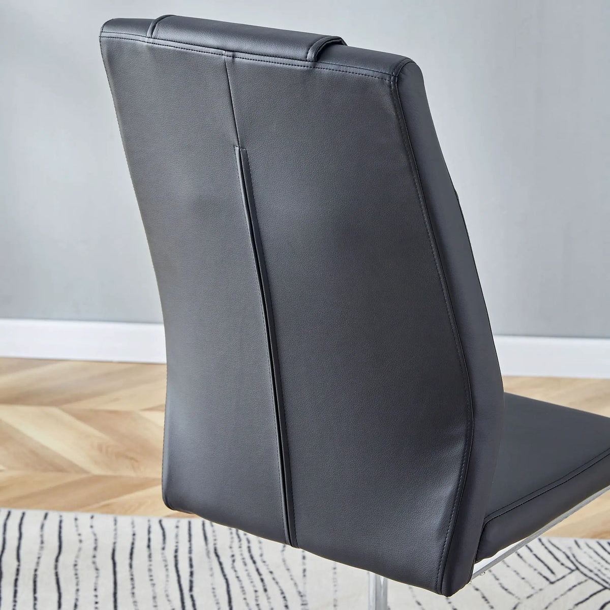 Modern Dining Chairs | Padded Seat | Metal Legs | Anti-Slip Footpads