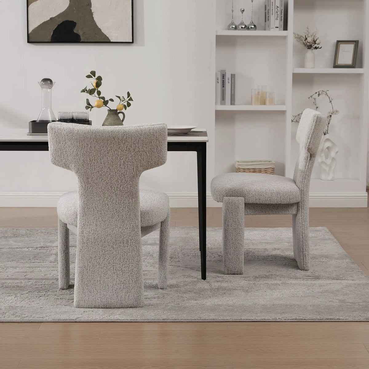 Armless Accent Chairs | Curved Back | Futuristic Design | Foam Padded Fabric