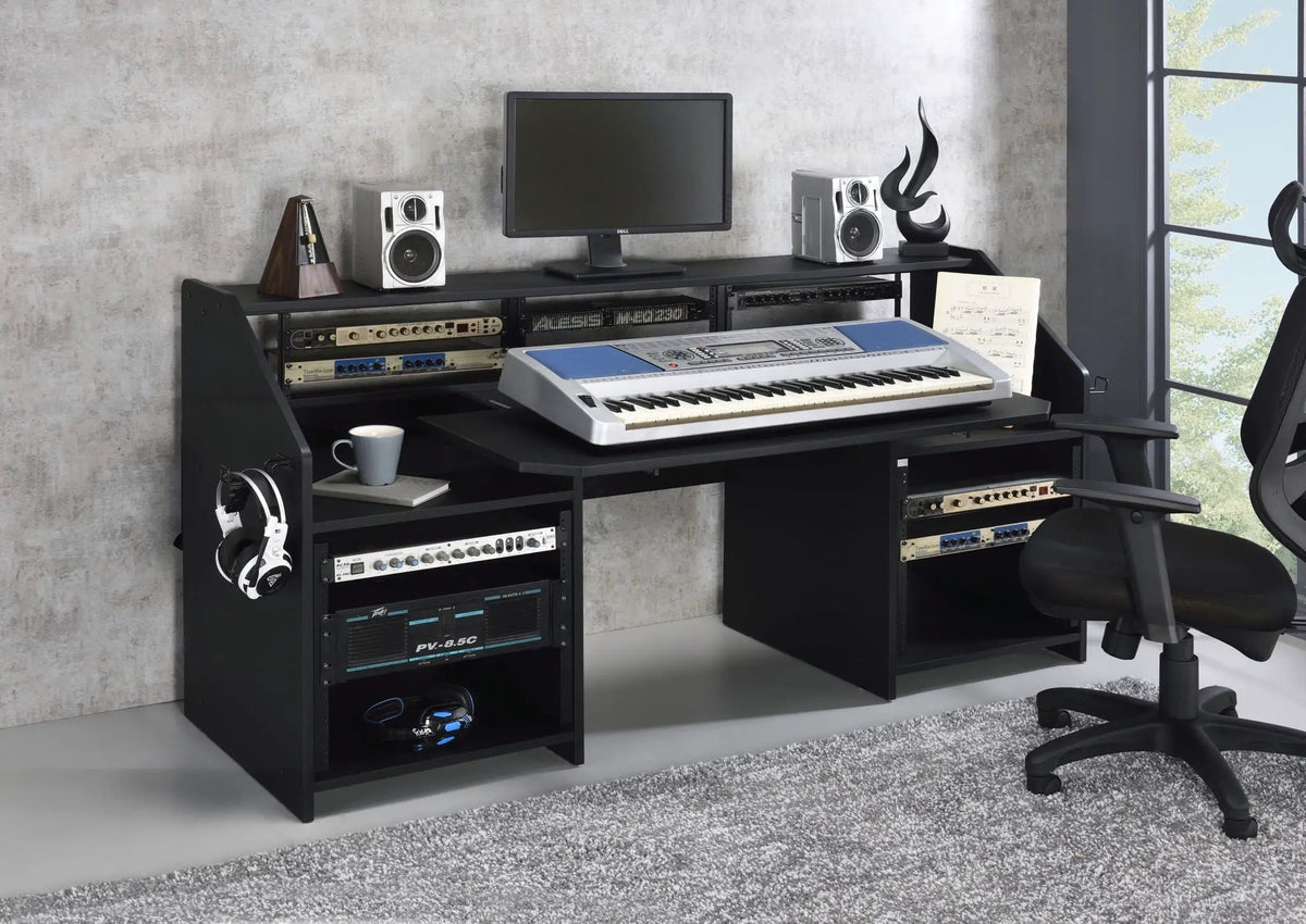 Annette Music Desk | Wood Finish | 18 Mm Thick Tabletop | Cable Management