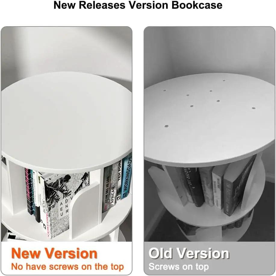 Rotating Bookshelf 2 Tier White Narrow Corner Swivel from PriceLows™
