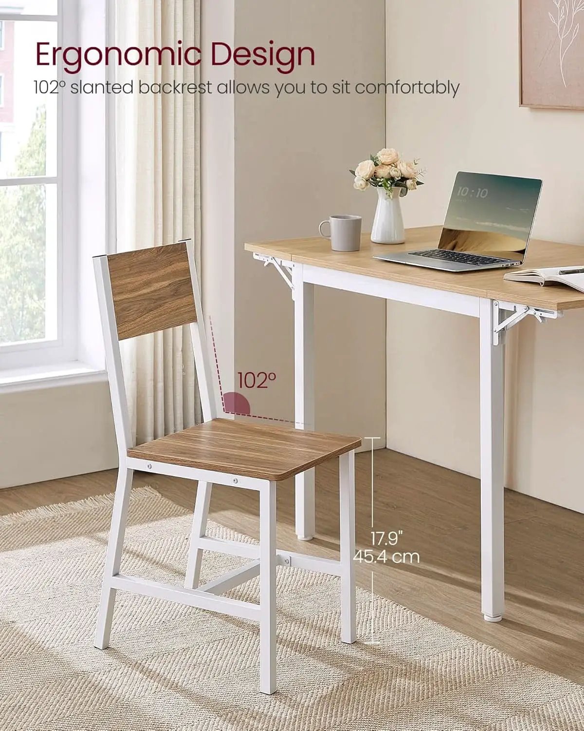 Dining Chair Set Of 2 Rustic Wood With Metal Frame from PriceLows™