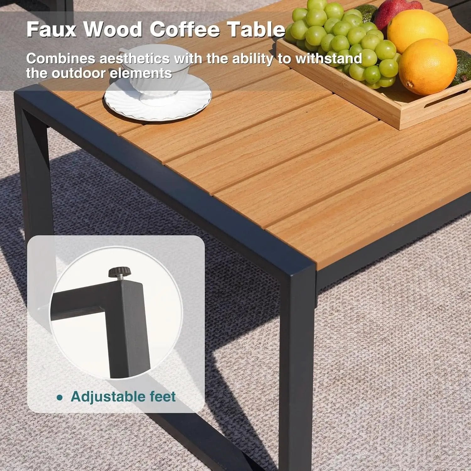 Stylish Four Piece Outdoor Patio Furniture Conversation Set from PriceLows™