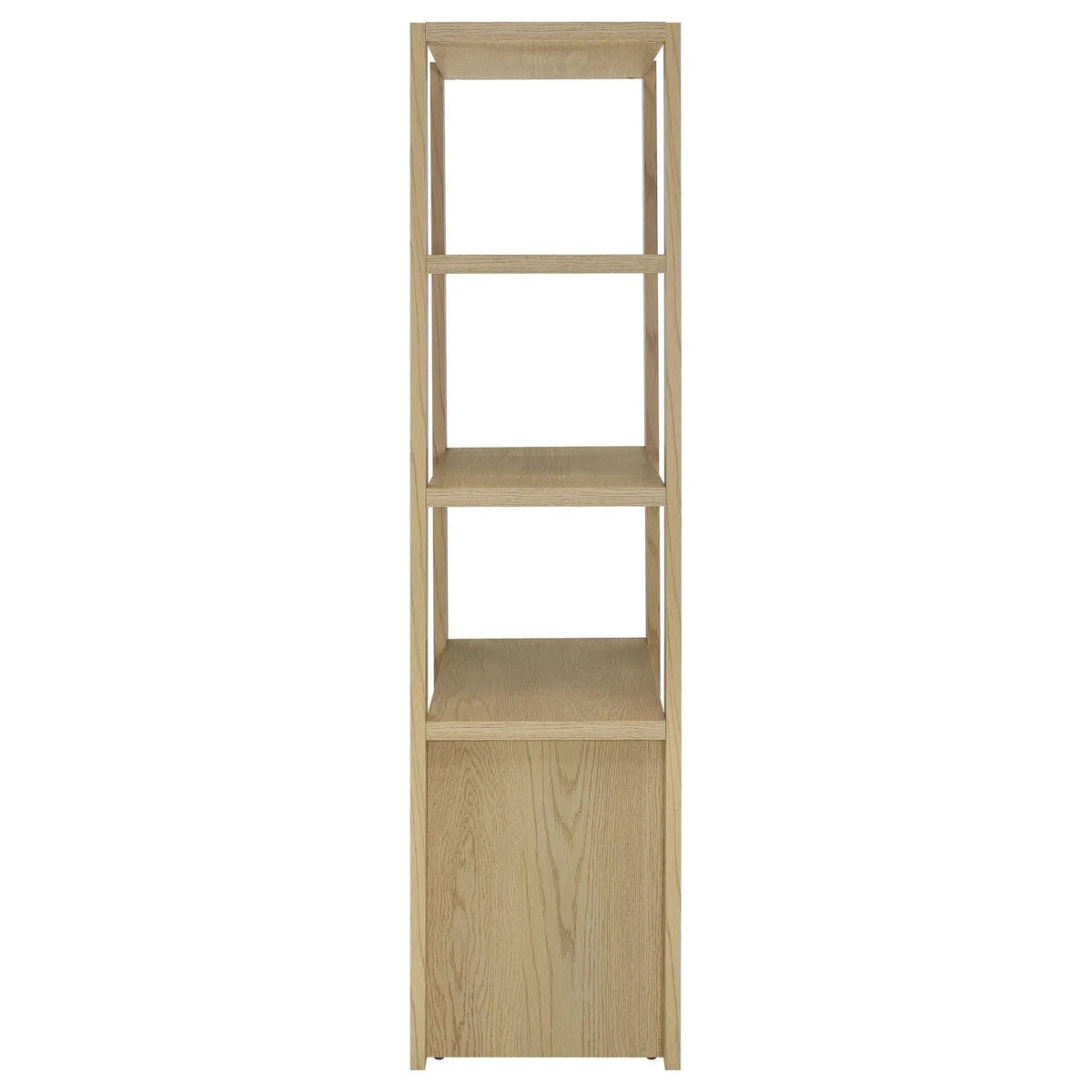 Laurelton 3-shelf Media Tower Tall Pier Cabinet | 31.5 x 17.5 x 70.75 in | Engineered Wood & Veneer | Light Oak