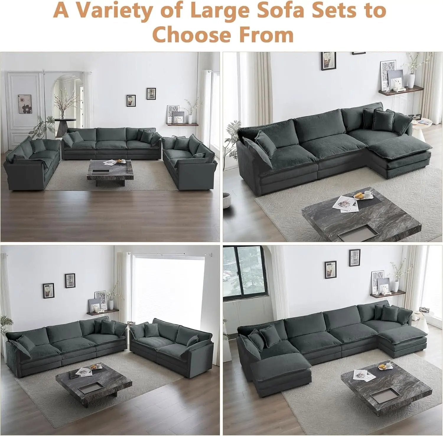 Grey Chenille 3 Piece Sofa Set With Two Single Sofas And One 3 Seater from PriceLows™