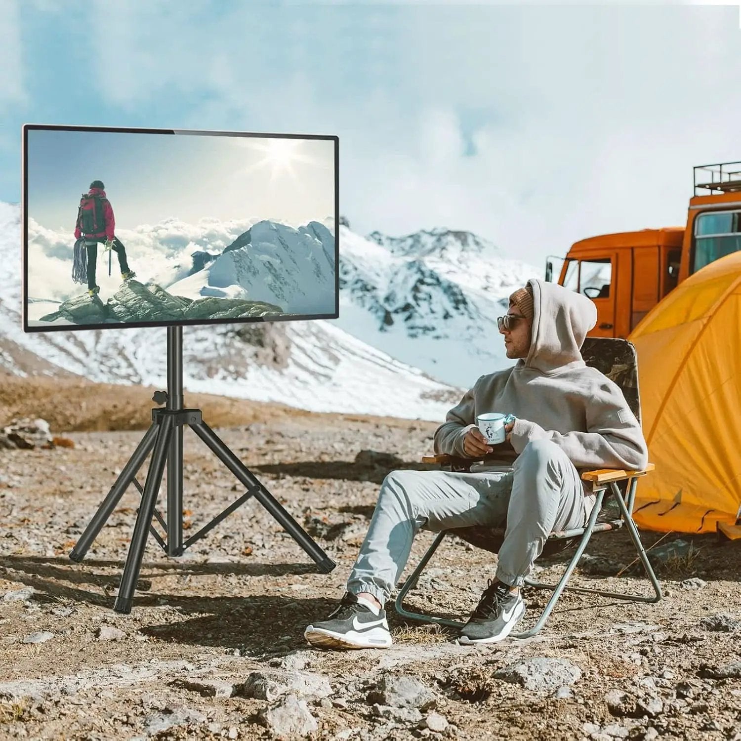Tripod TV Stand For 23-75 Inch TVs Tilt 15 Degrees from PriceLows™