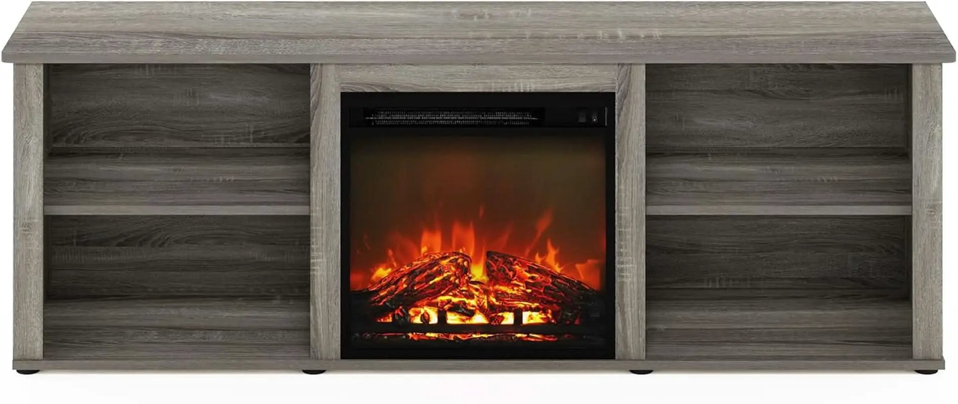 70 Inch TV Stand With Electric Fireplace In French Oak Grey from PriceLows™