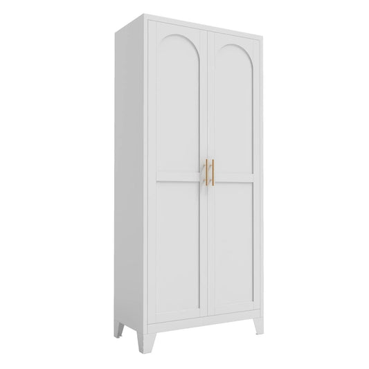 Metal Storage Cabinet | Doors And Adjustable Shelves | Corrosion-Resistant Steel | 70.87 Inch Height