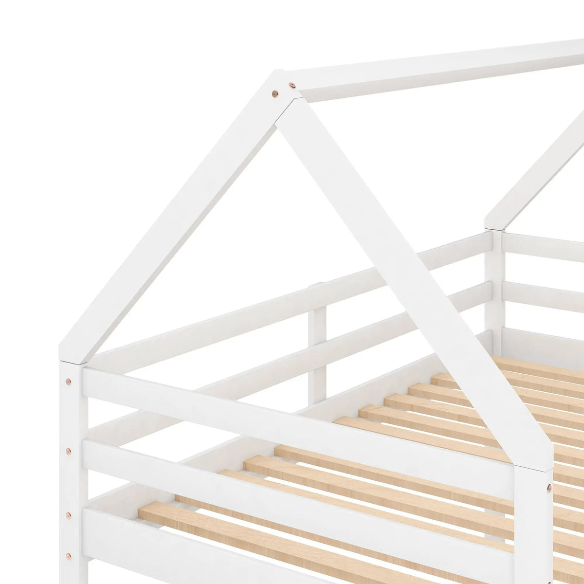 Low Bunk Bed | House-Shaped Frame | Ladder Included | Pine Wood Construction
