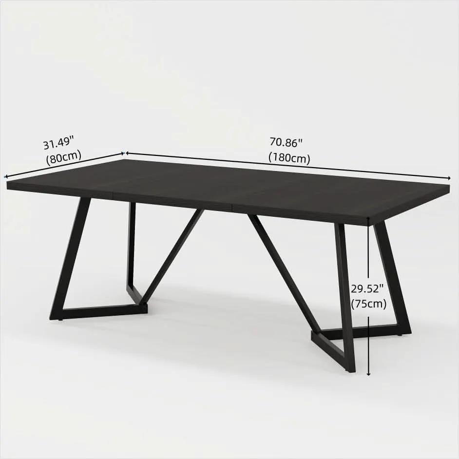 70.86 Inch Black Dining Table For 4 To 6 Family Room from PriceLows™