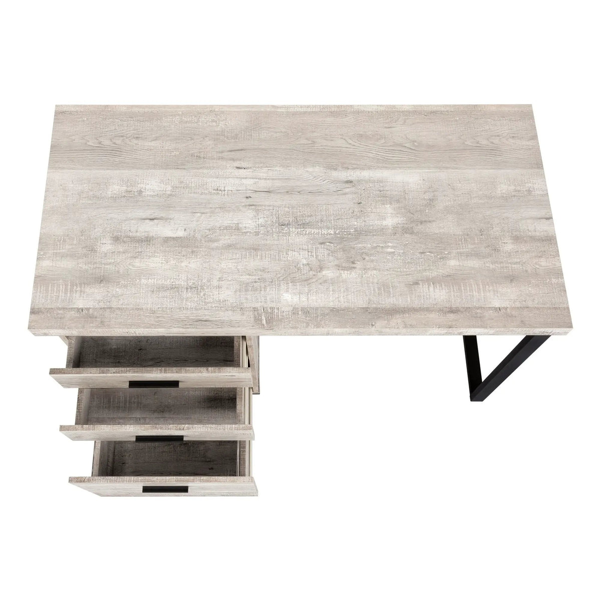 48 Inch Reversible Computer Desk | Laminate Finish | U-Shaped Metal Legs | Ample Storage Drawers