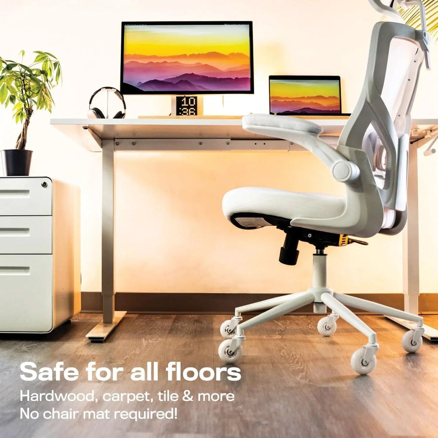 Original Roller Blade Office Chair Wheels White Set Of 5 from PriceLows™