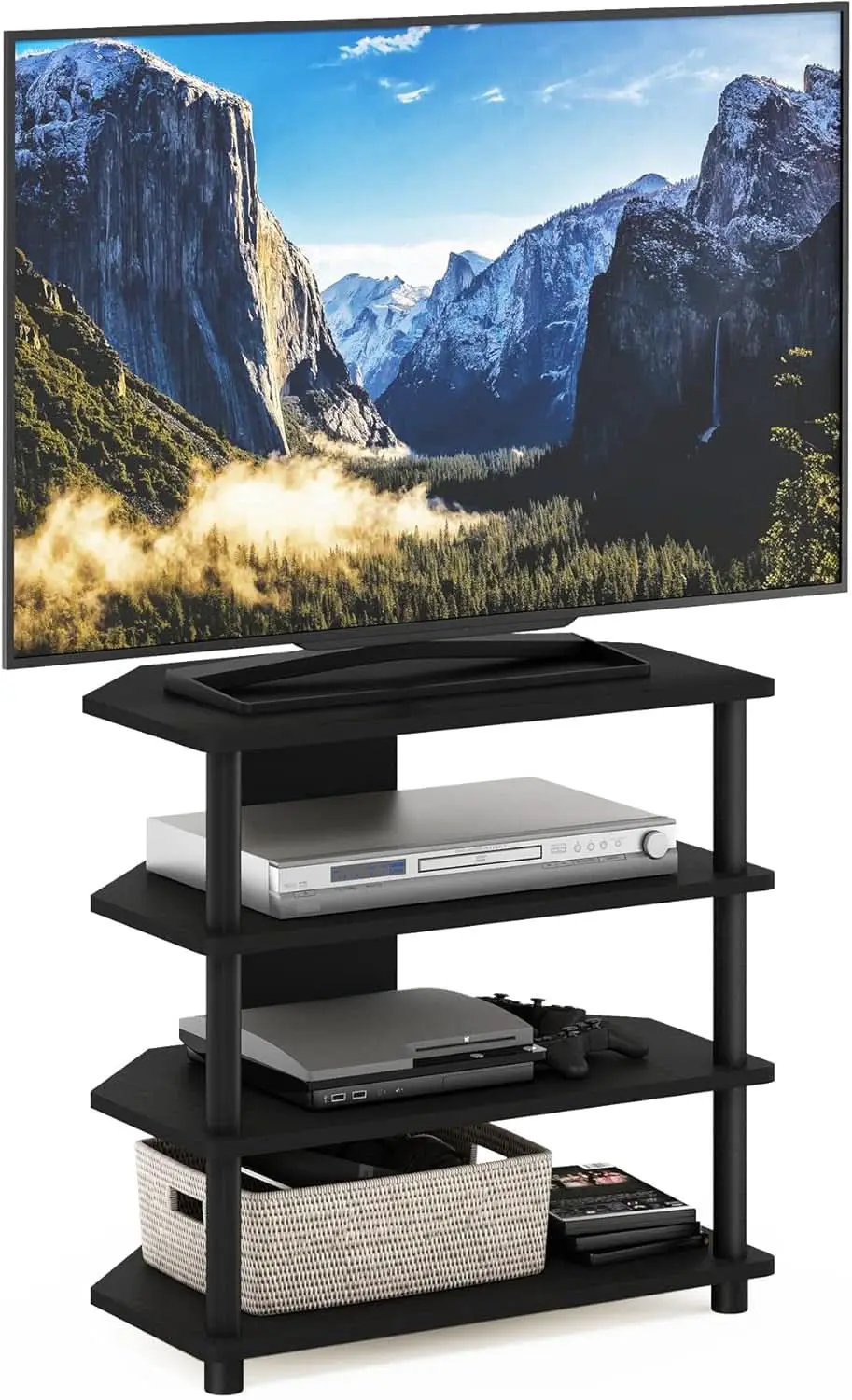 Turn-N-Tube 4-Tier Petite TV Stand Blackwood Easy Assembly from PriceLows™