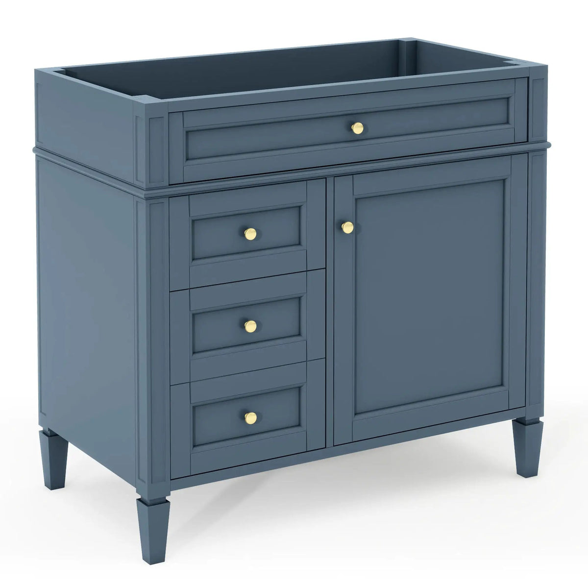 Bathroom Vanity | 3 Drawers | Blue Finish | Tip Out