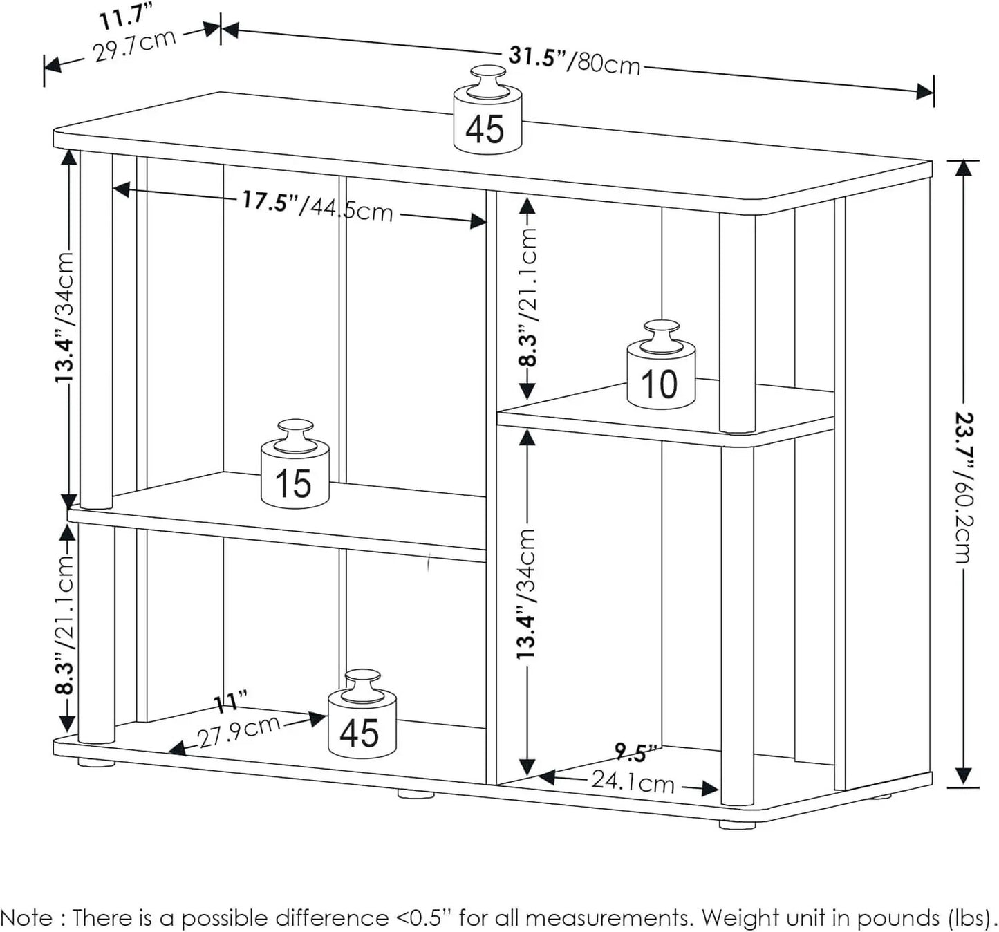 Classic TV Stand For 40 Inch TVs Amber Pine Black Storage from PriceLows™