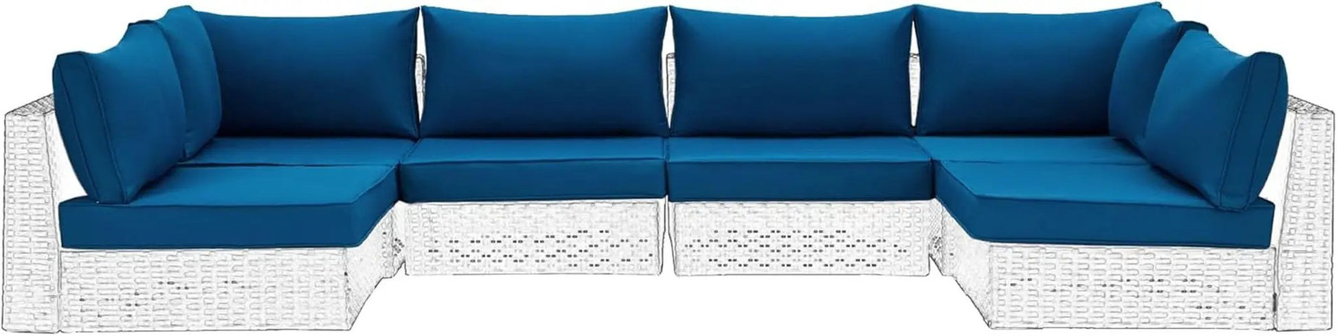Outdoor Replacement Cushions For 14 Piece Rattan Wicker Set Water Repellent Blue from PriceLows™