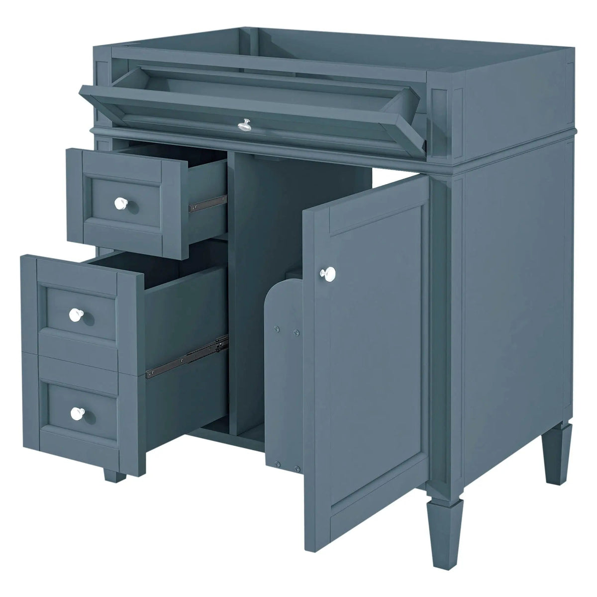Bathroom Vanity | 3 Drawers | Blue Finish | Tip Out