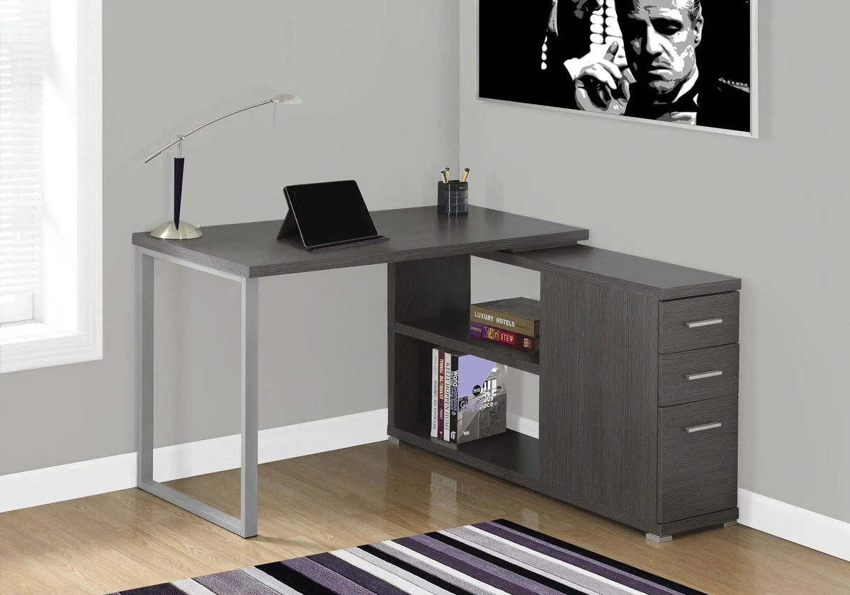 L-Shaped Computer Desk With Drawers | 47.25 Inch Width | Left Or Right Setup | Three Drawers