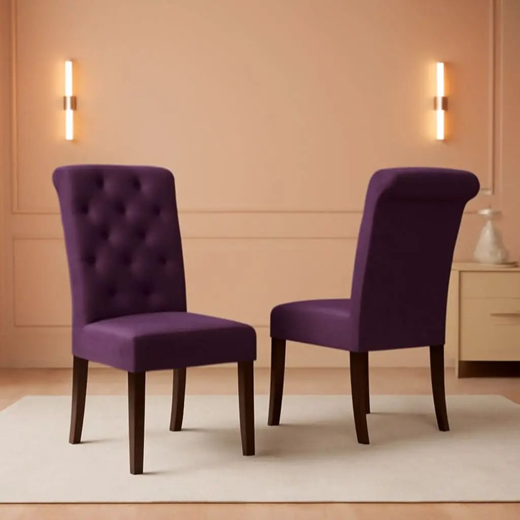 Purple Tufted Dining Chairs Set Of 2 For Dining Room from PriceLows™