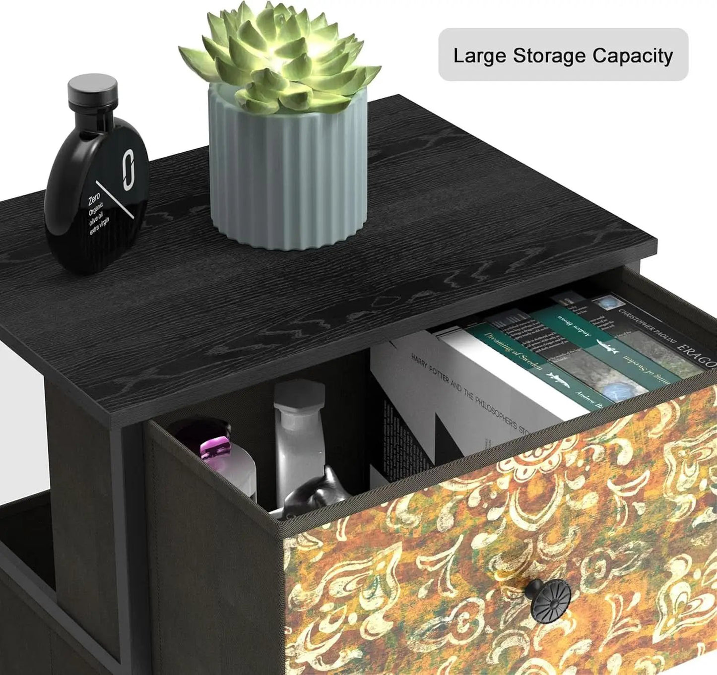 Mandala Fabric Drawers Dresser Narrow Chest Space Saving Bedroom from PriceLows™
