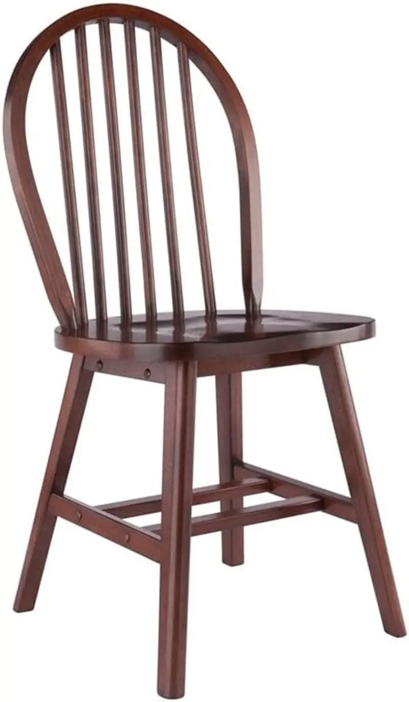 Windsor 2 Piece Solid Wood Dining Chair Set Walnut Finish from PriceLows™