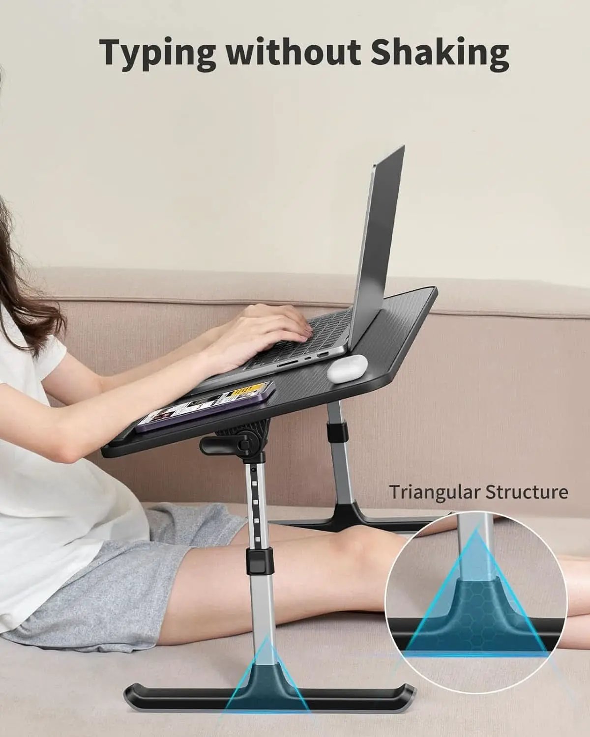 Height and Angle Adjustable Laptop Desk for Bed and Couch from PriceLows™