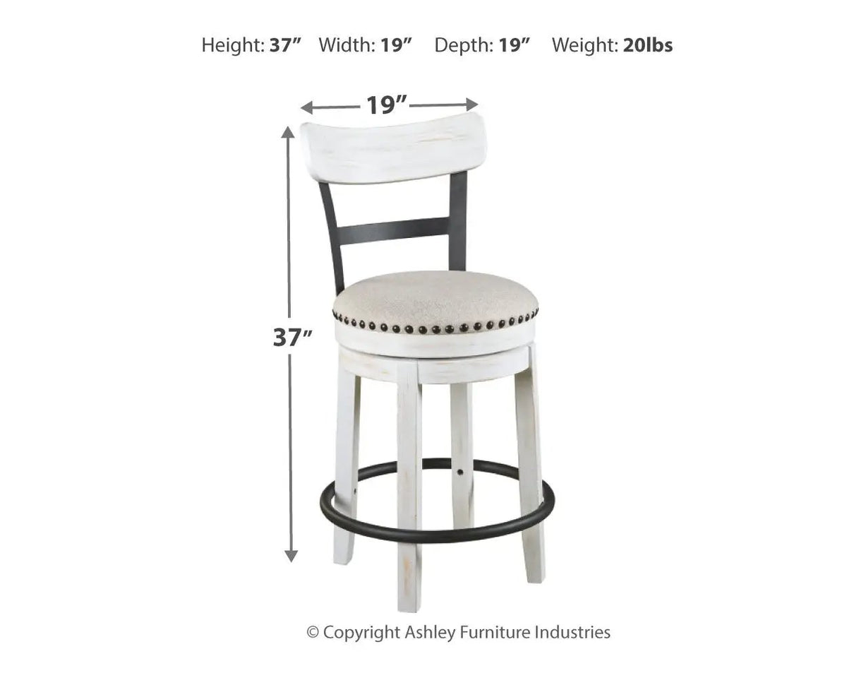 Valebeck Swivel Stool | Full Back | Rustic-Industrial Style | Barstool Height