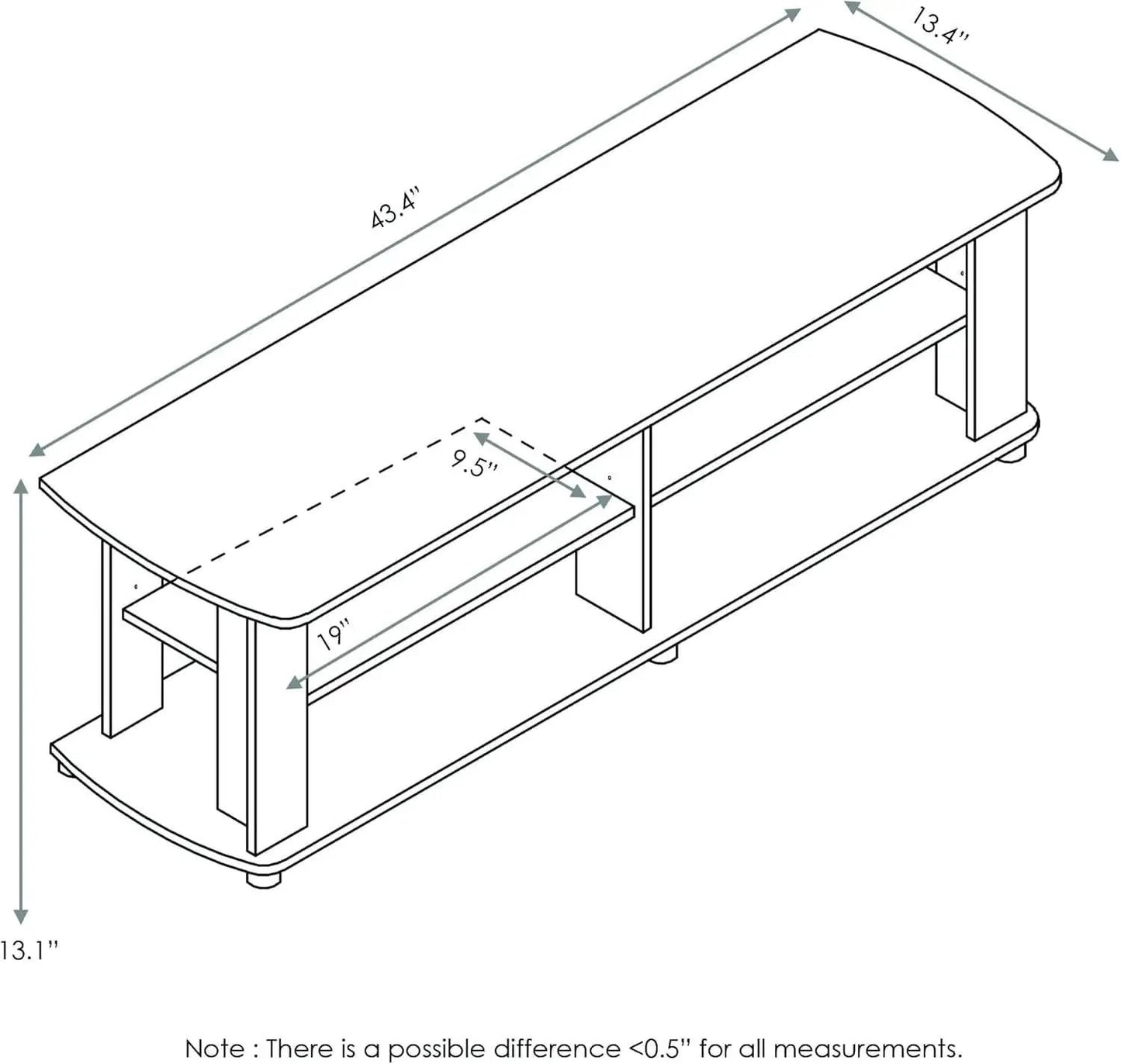 Nelly Dark Walnut Entertainment Center TV Stand 43.3W x 13.4H from PriceLows™