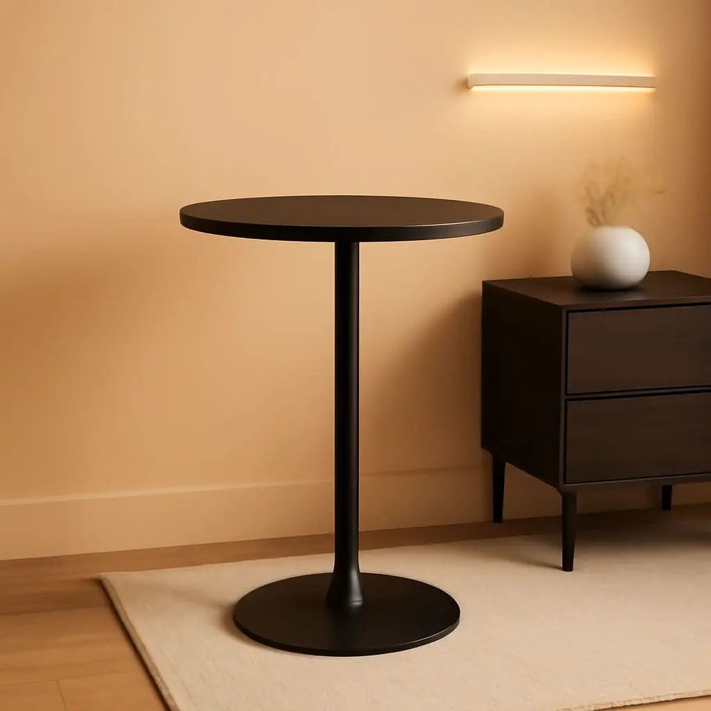 Obsidian Bar Height Pub Table With Industrial Strength from PriceLows™