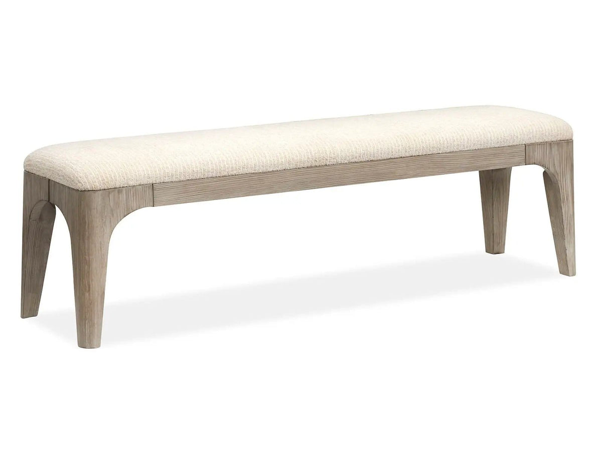 Braelyn Long Bench | 17.31 x 65.31 x 19 in | Fabric & Glass | Dorian Gray