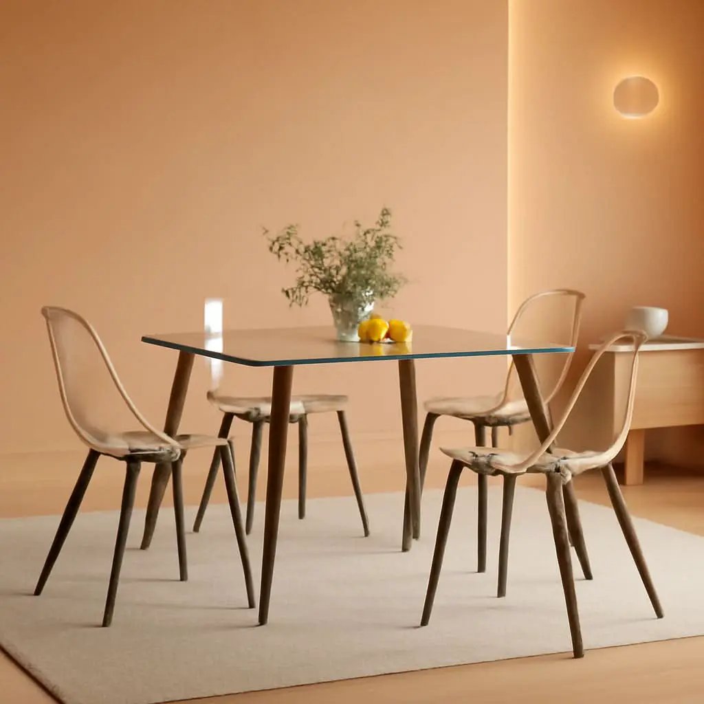 Clear Acrylic Dining Chairs Set of 4 With Black Legs from PriceLows™