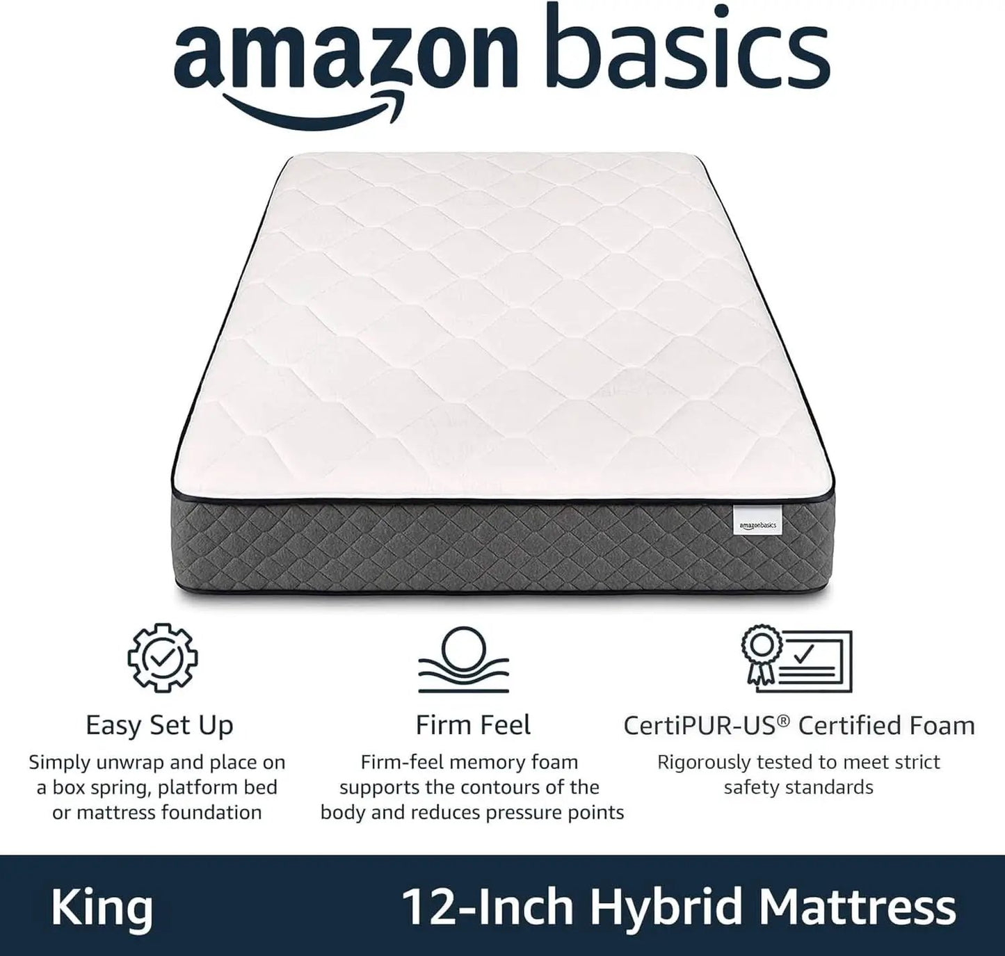 King Gel Infused Memory Foam Mattress Cooling Technology from PriceLows™