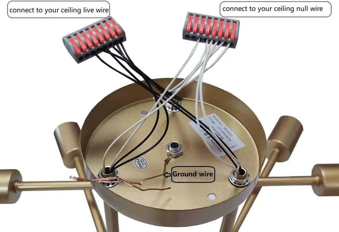 Gold 6-Light Sputnik Chandelier With LED Bulbs Included from PriceLows™