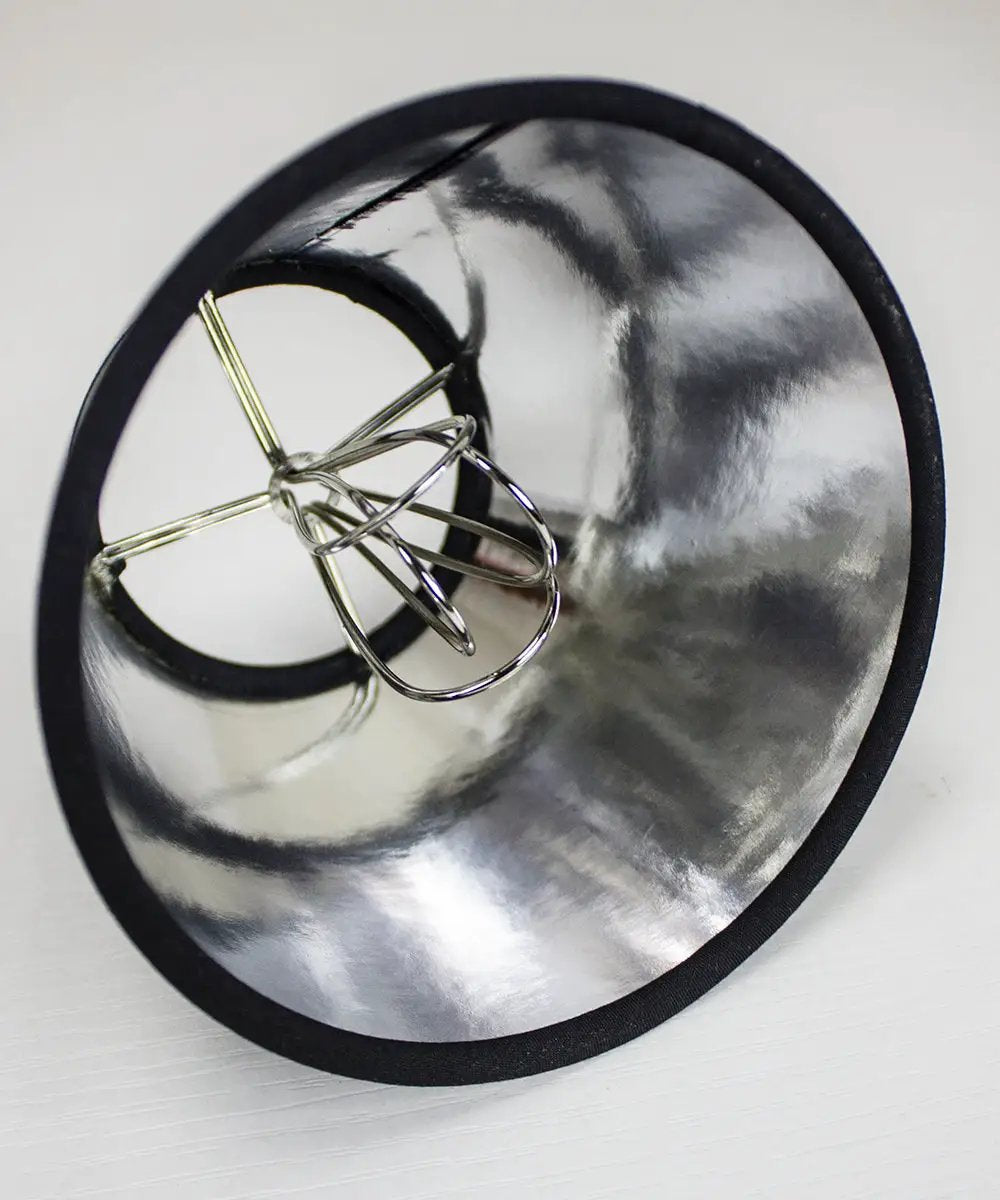 Chandelier Lampshade | Black Parchment | Silver Lined | 5X4 Inch Set of 6