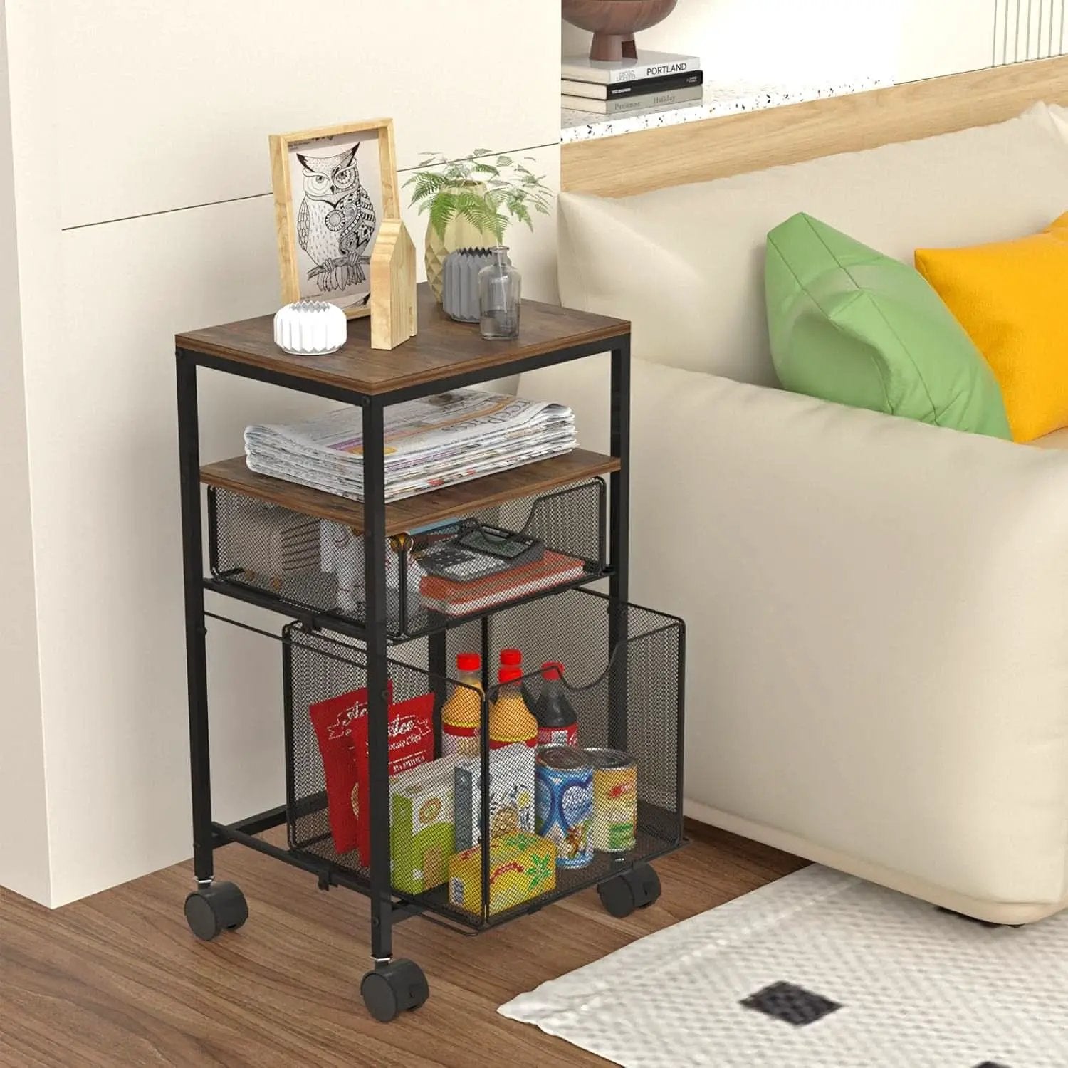 Rolling File Cart With Sliding Drawer For A4 Files from PriceLows™