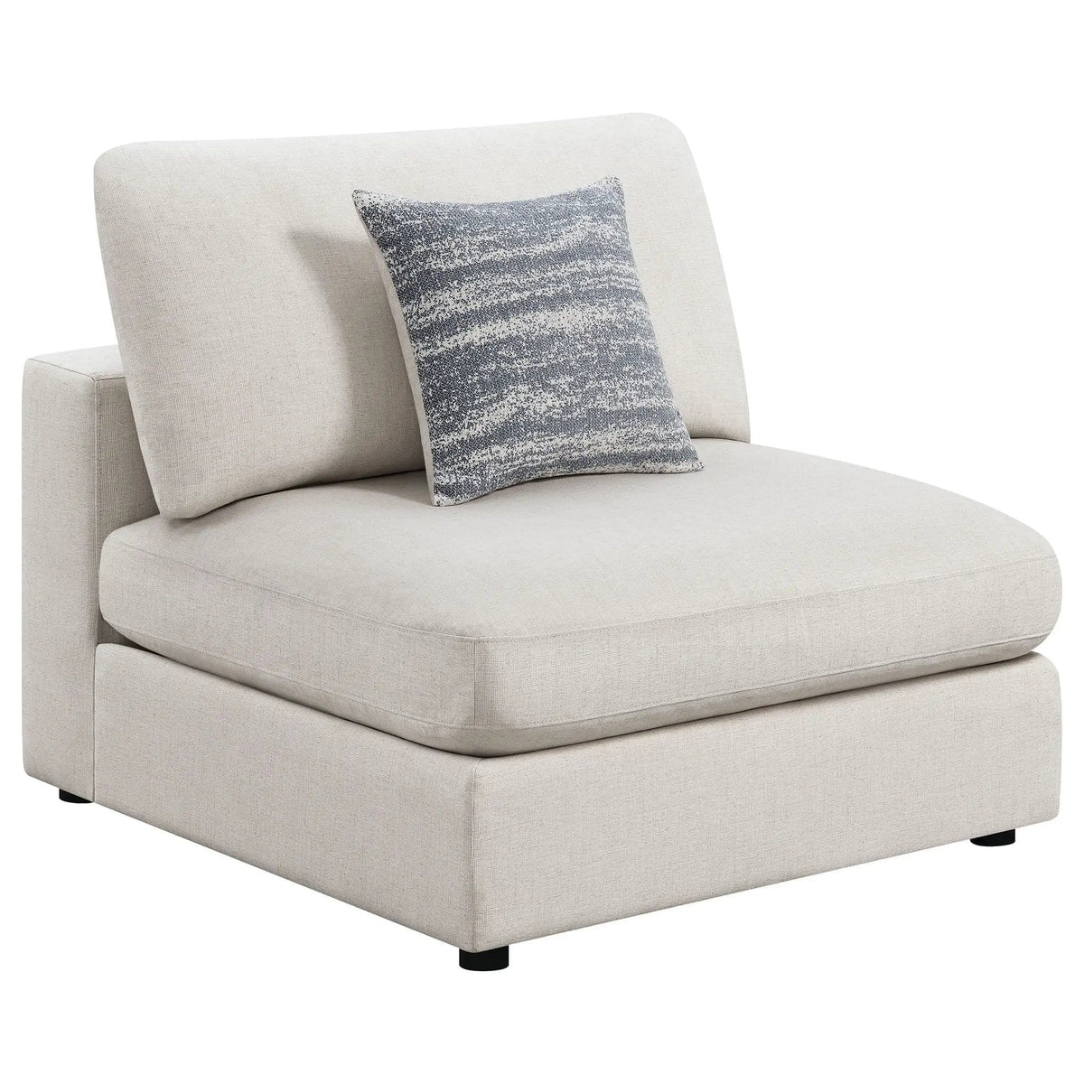Serene Upholstered Armless Chair | 38 x 41 x 33 in | Linen & Polyester | Beige