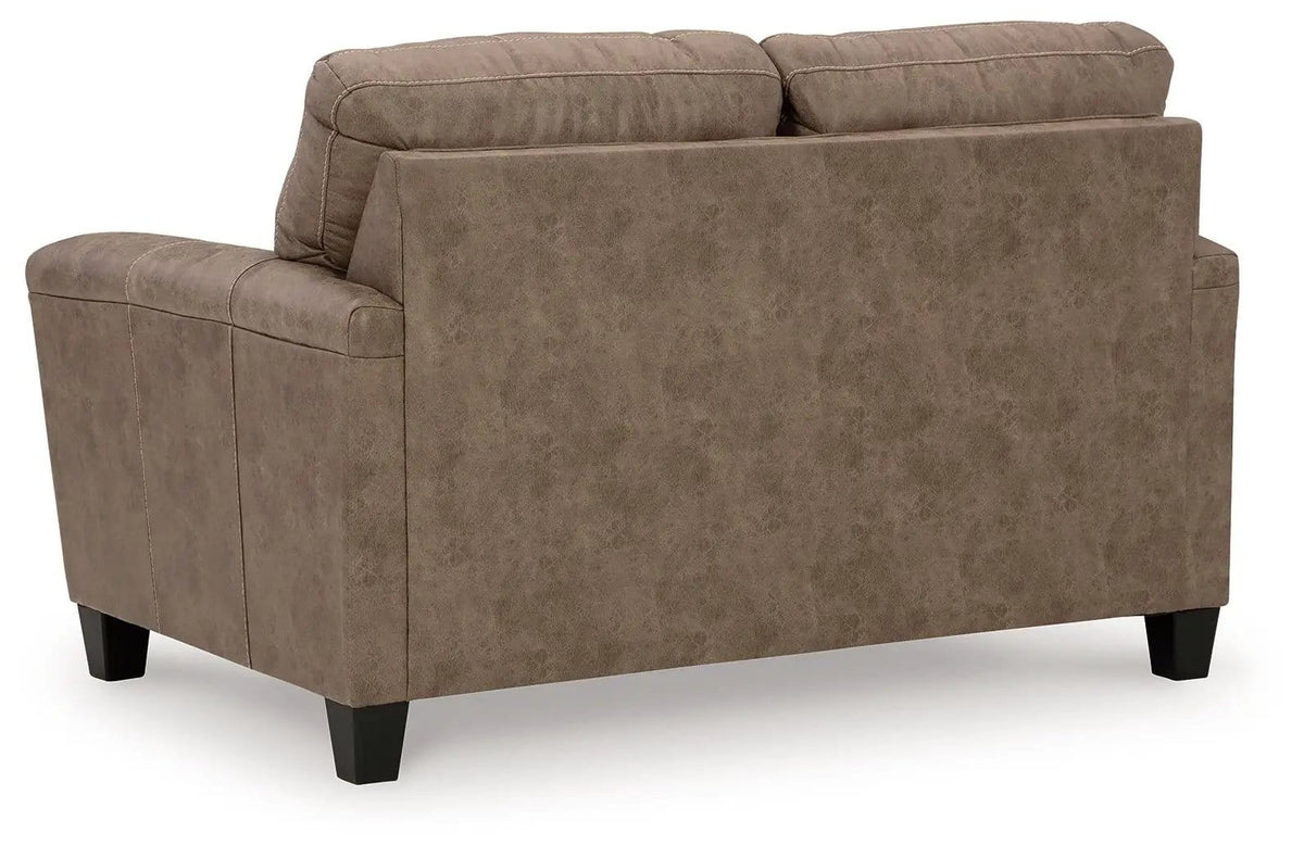 Navi Loveseat | 61 x 38 x 39 in | Faux Leather & Wood | Fossil