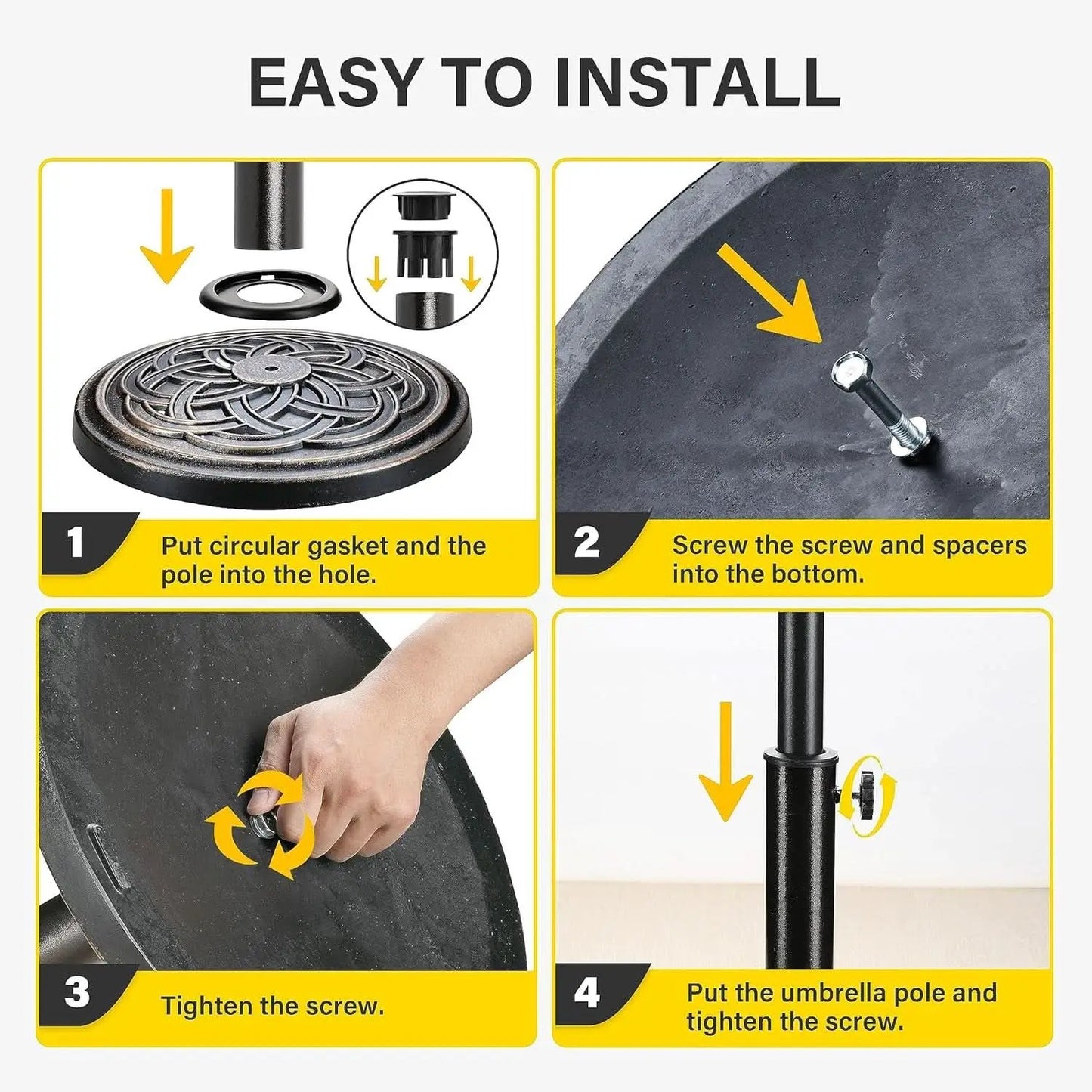 Heavy Duty 24 Pound Bronze Umbrella Base Patio Garden Stand For Outdoor Market Umbrellas from PriceLows™