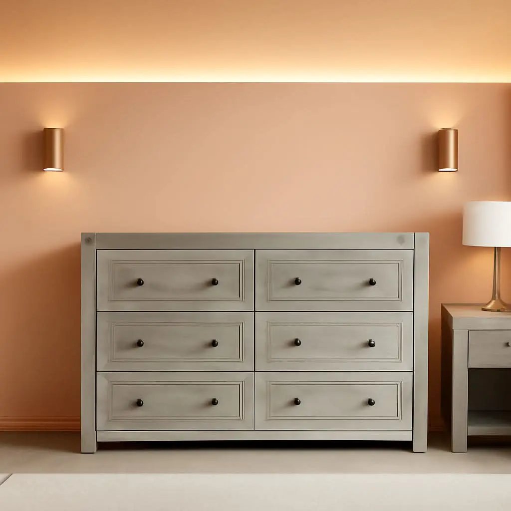 Six Drawer Dresser With Metal Handles Storage Unit from PriceLows™
