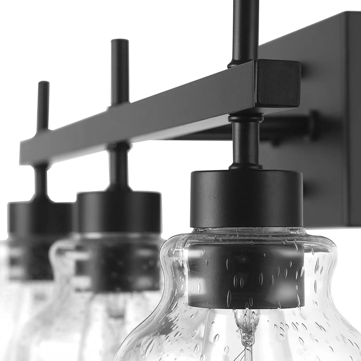 Bathroom Hardware Set | Matte Black | 3 Light Vanity | 5 Piece Kit
