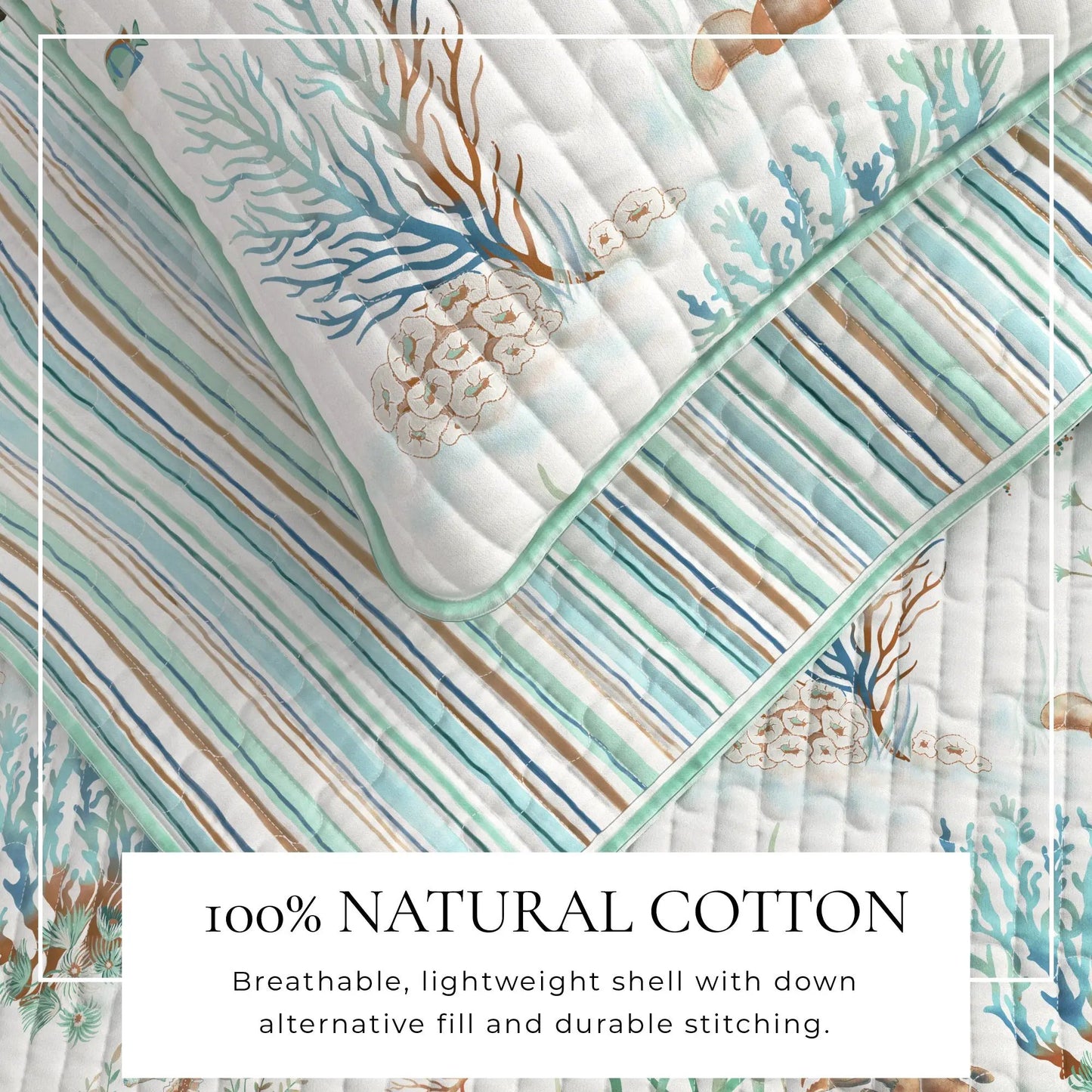 Coastal Printed Cotton Quilt Set - Santa Barbara Collection from PriceLows™