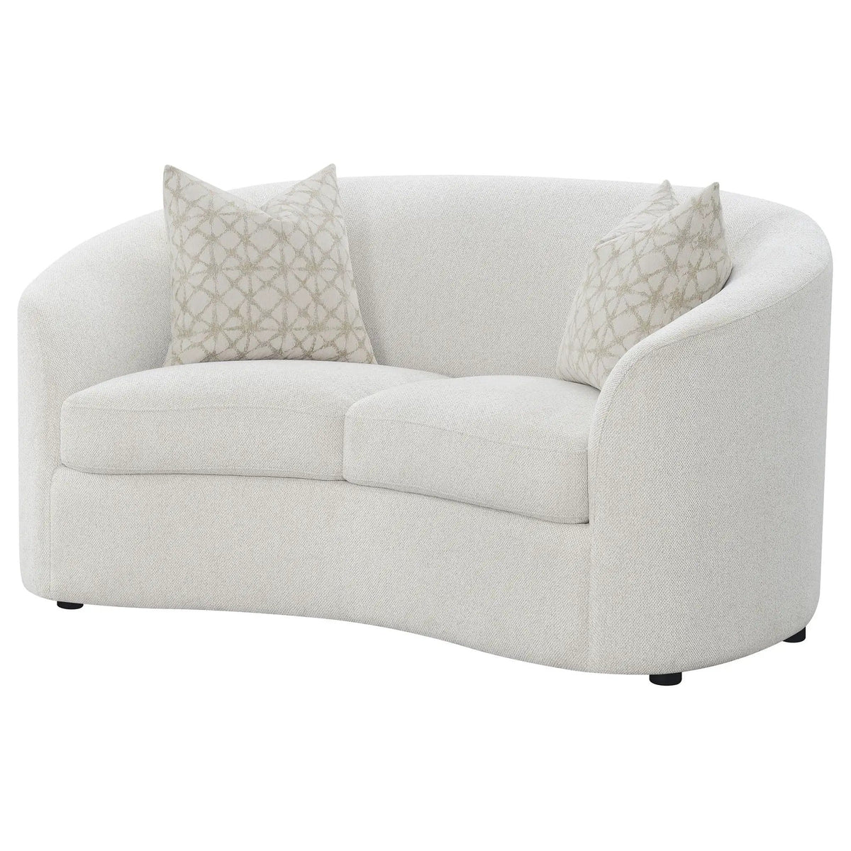 Rainn Boucle Upholstered Sloped Arm Loveseat Latte | 65.5 x 40 x 33 in | Boucle & Fabric | Living Room