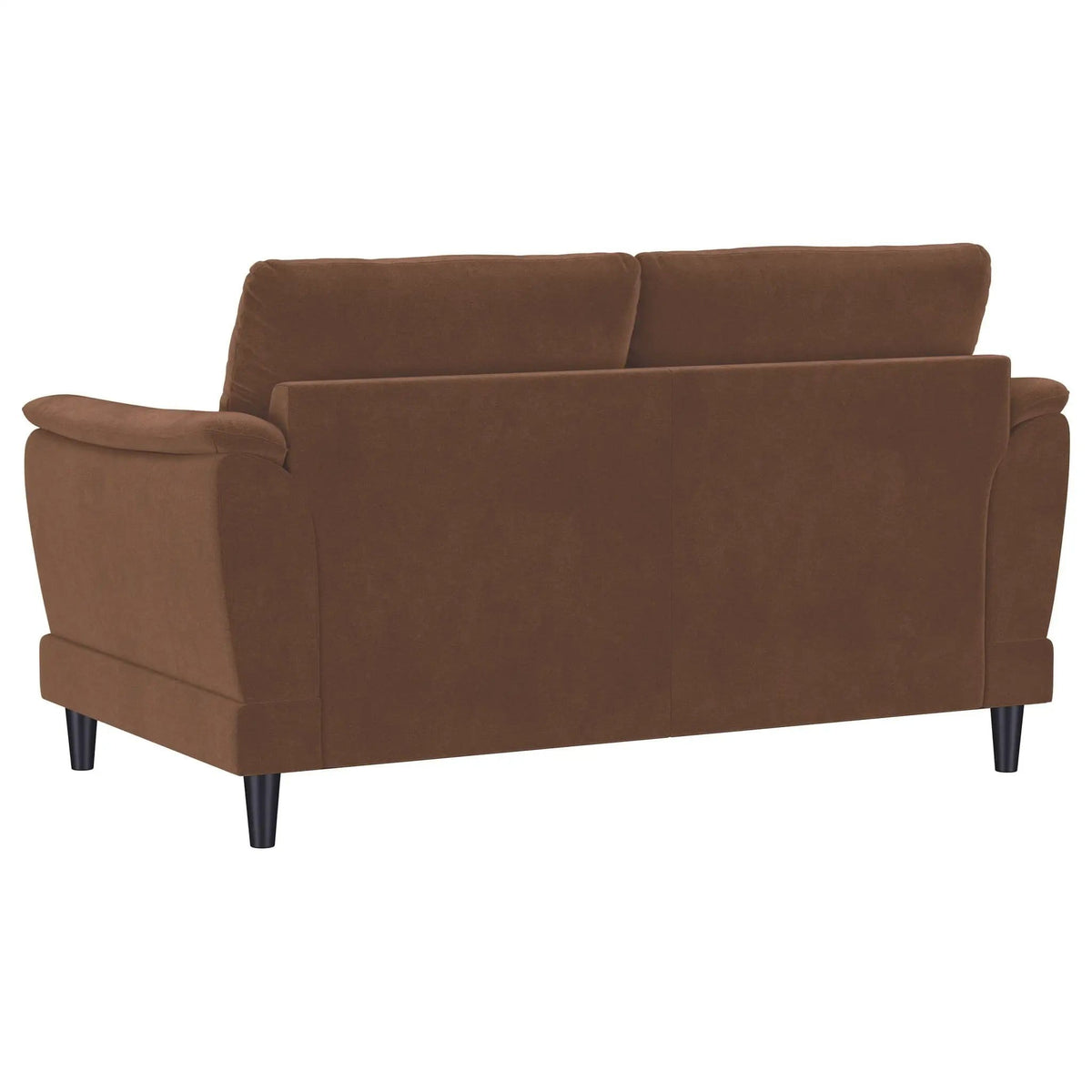 Selma Velvet Upholstered Crescent Arm Loveseat Rust | 62.25 x 35.75 x 35 in | Solid Wood & Velvet | Living Room
