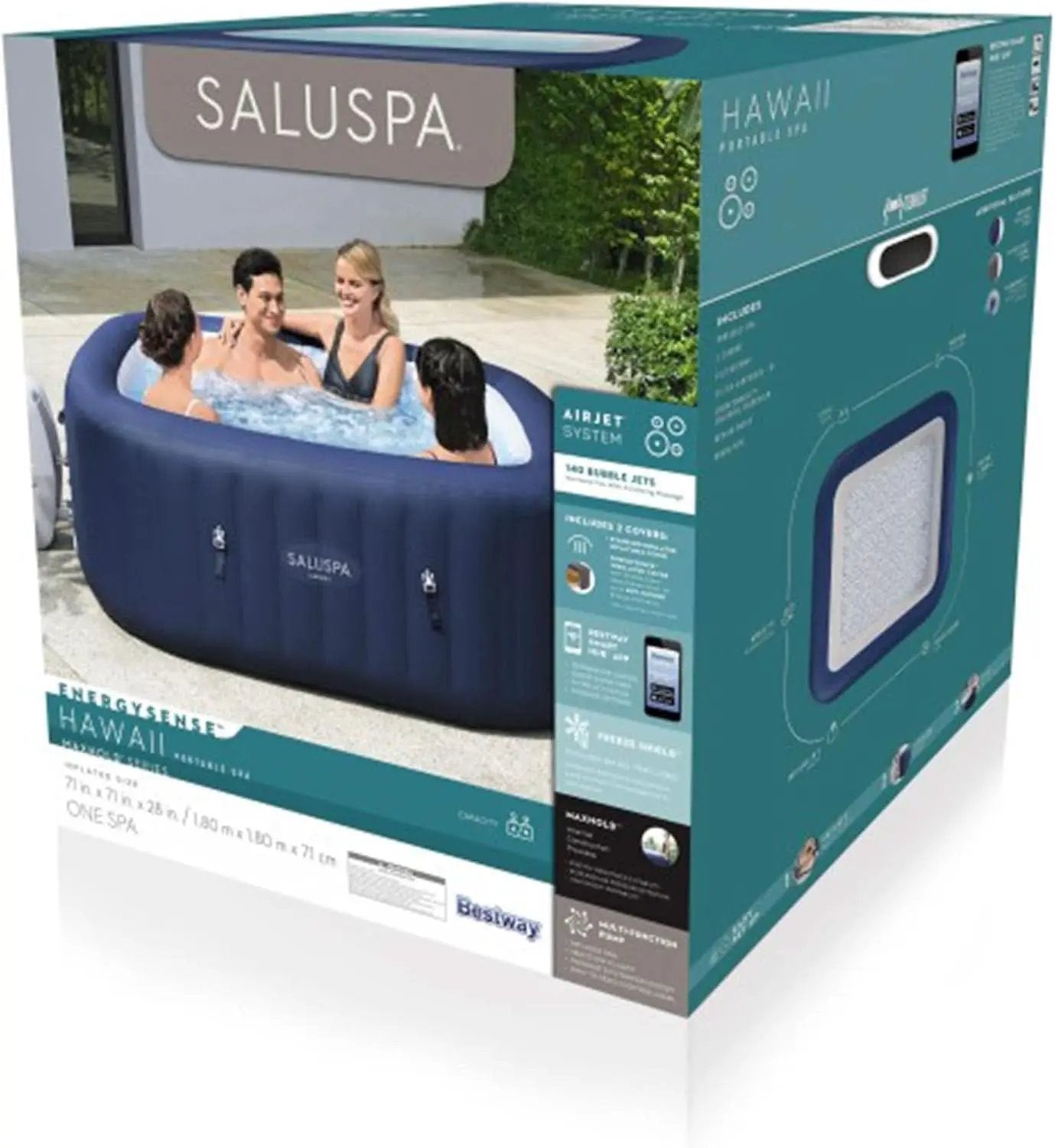 SaluSpa Hawaii AirJet Hot Tub 4 To 6 Person 140 Jets EnergySense Cover from PriceLows™