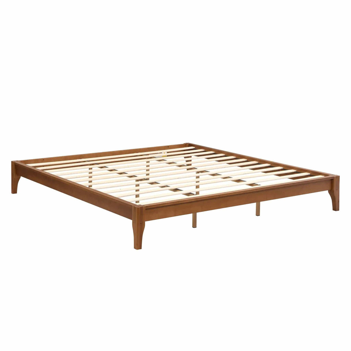Solid Dry Bamboo Platform Bed Frame, With Slat Support | 6 Pieces | Bamboo | Bedroom