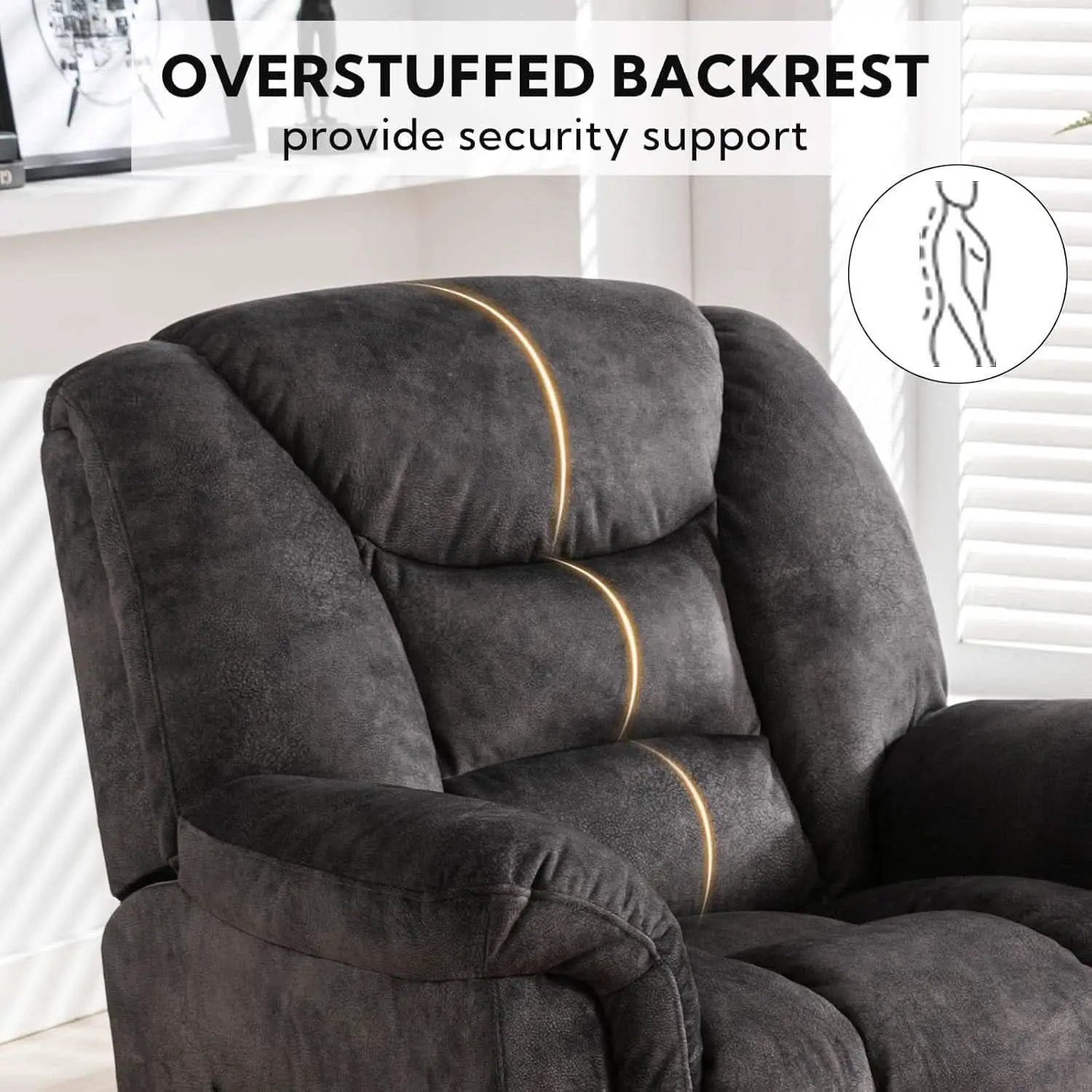Oversized Swivel Recliner With Extra Wide Seat For Big And Tall from PriceLows™