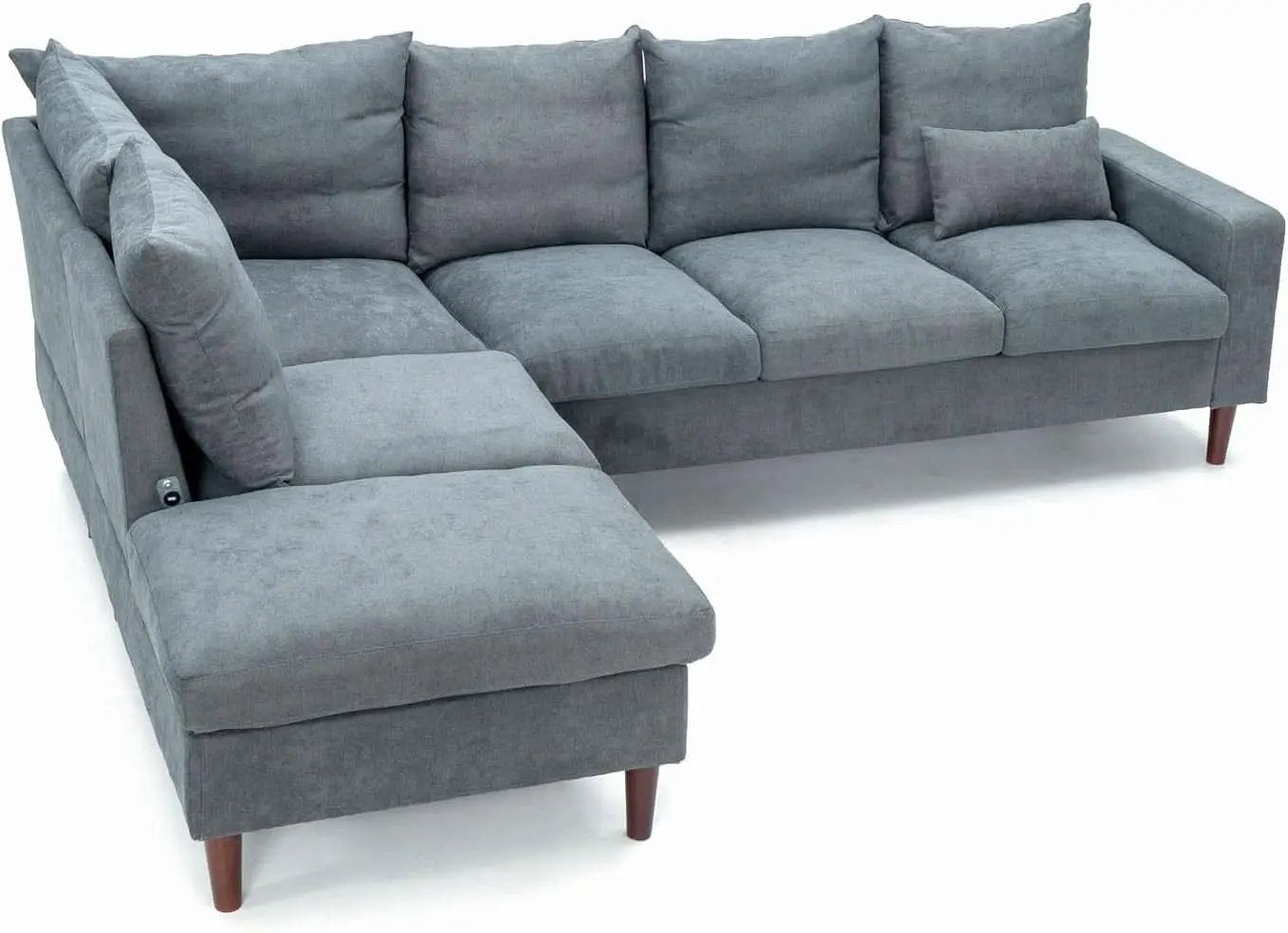 Sectional Sofa Grey Left Facing Chaise Living Room from PriceLows™