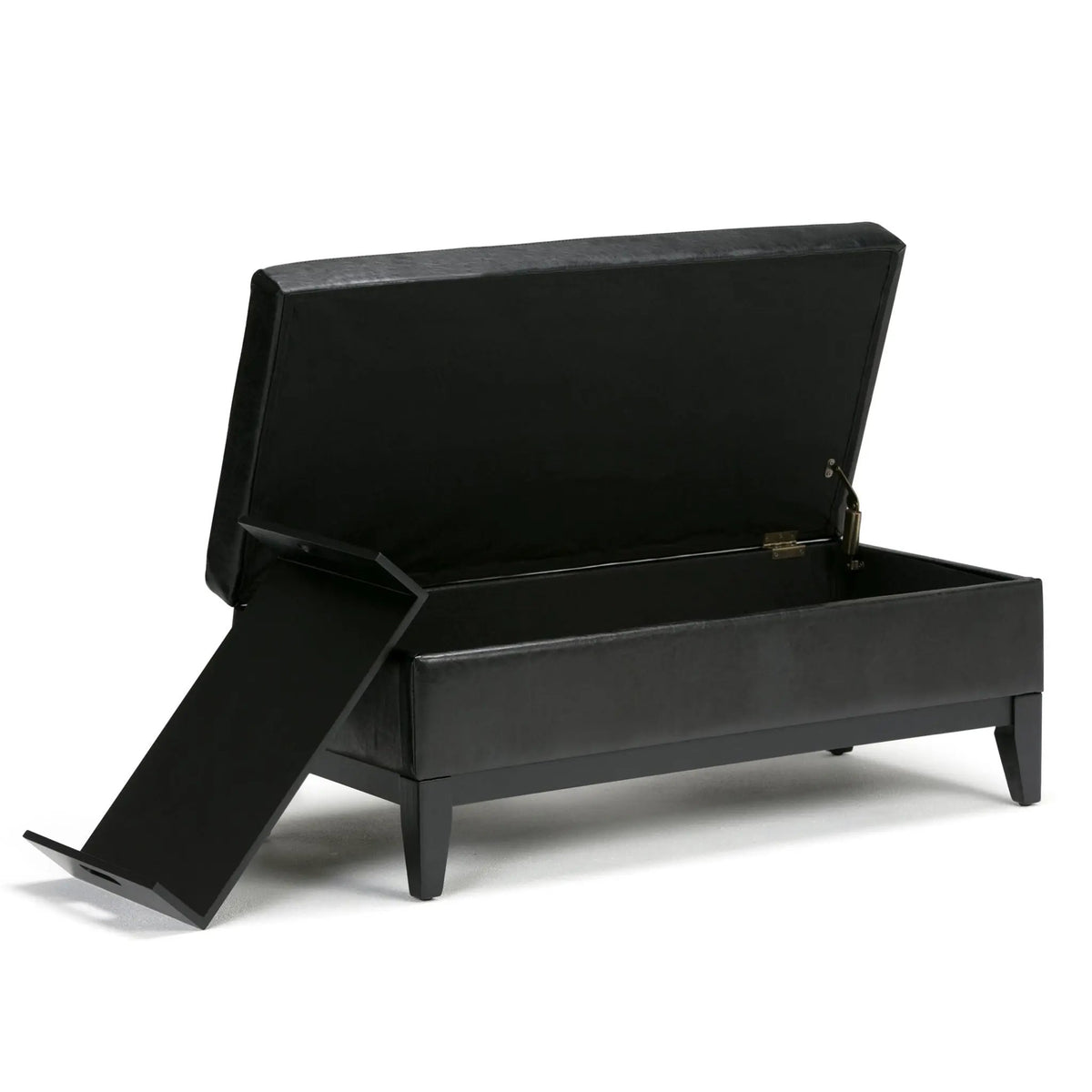 Oregon Contemporary Storage Ottoman Bench | Serving Tray | Lift Open Lid | Child Safety Hinge