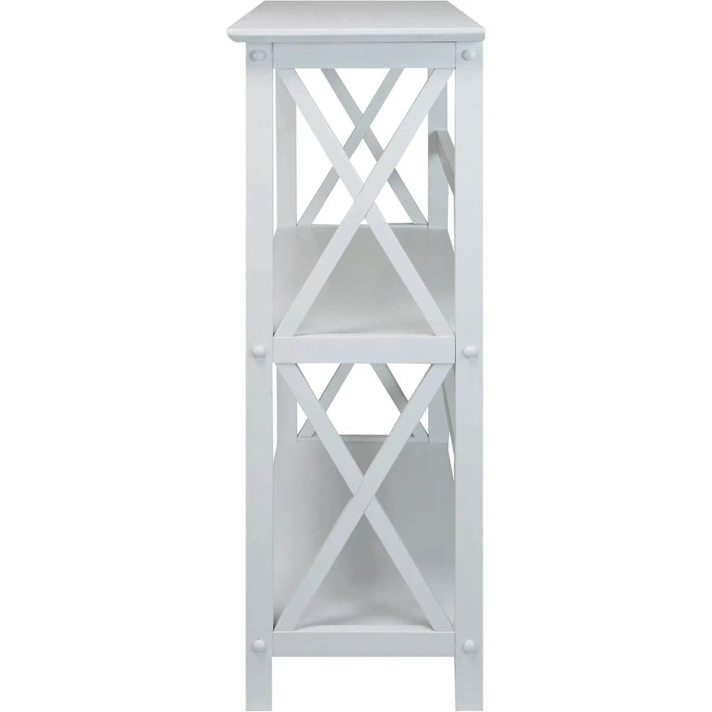 Montego 3 Shelf Bookcase White Modern X Design Storage from PriceLows™